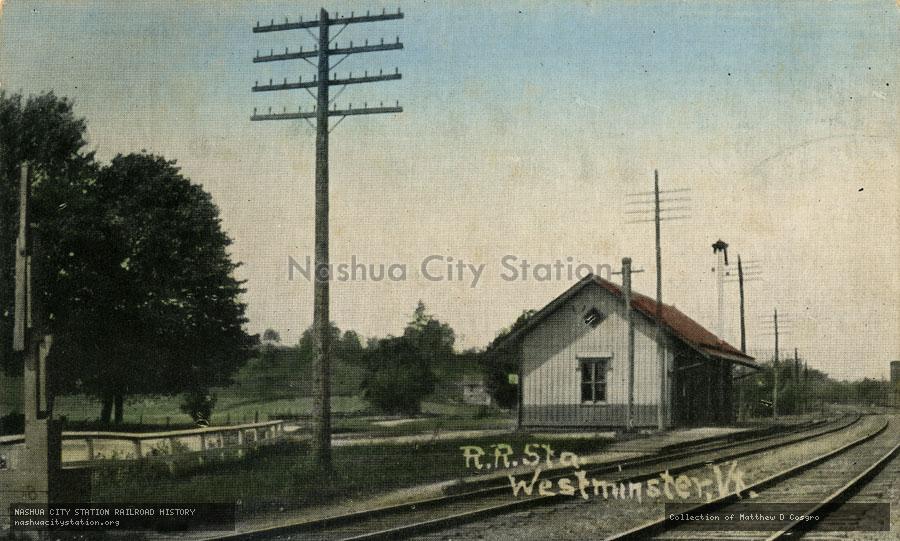 Postcard: Railroad Station, Westminster, Vermont